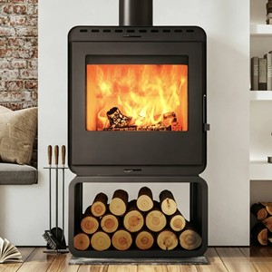 เตาผิงไม้แบบตั้งพื้นพร้อมช่องใส่ฟืนขนาดใหญ่ ให้ความร้อนอย่างมีประสิทธิภาพ ติดตั้งง่าย ให้เปลวไฟจริง เหมาะสำหรับตกแต่งวิลล่า - Product Image 3