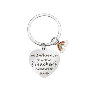 Porte-clés de remerciement pour les enseignants, pendentif en acier inoxydable avec citation inspirante, cadeau de remerciement pour les professeurs - Product Image 4