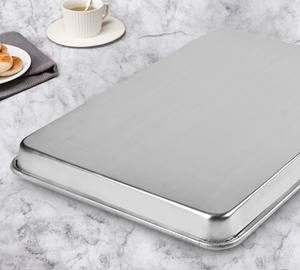 Lot <span class=keywords><strong>de</strong></span> 2 plaques <span class=keywords><strong>de</strong></span> <span class=keywords><strong>cuisson</strong></span> commerciales en aluminium, demi-<span class=keywords><strong>plaque</strong></span>, écologiques, sans revêtement, épaisseur 1,0 mm, pour pâtisseries sucrées/salées et plats <span class=keywords><strong>de</strong></span> fête - Product Image 4