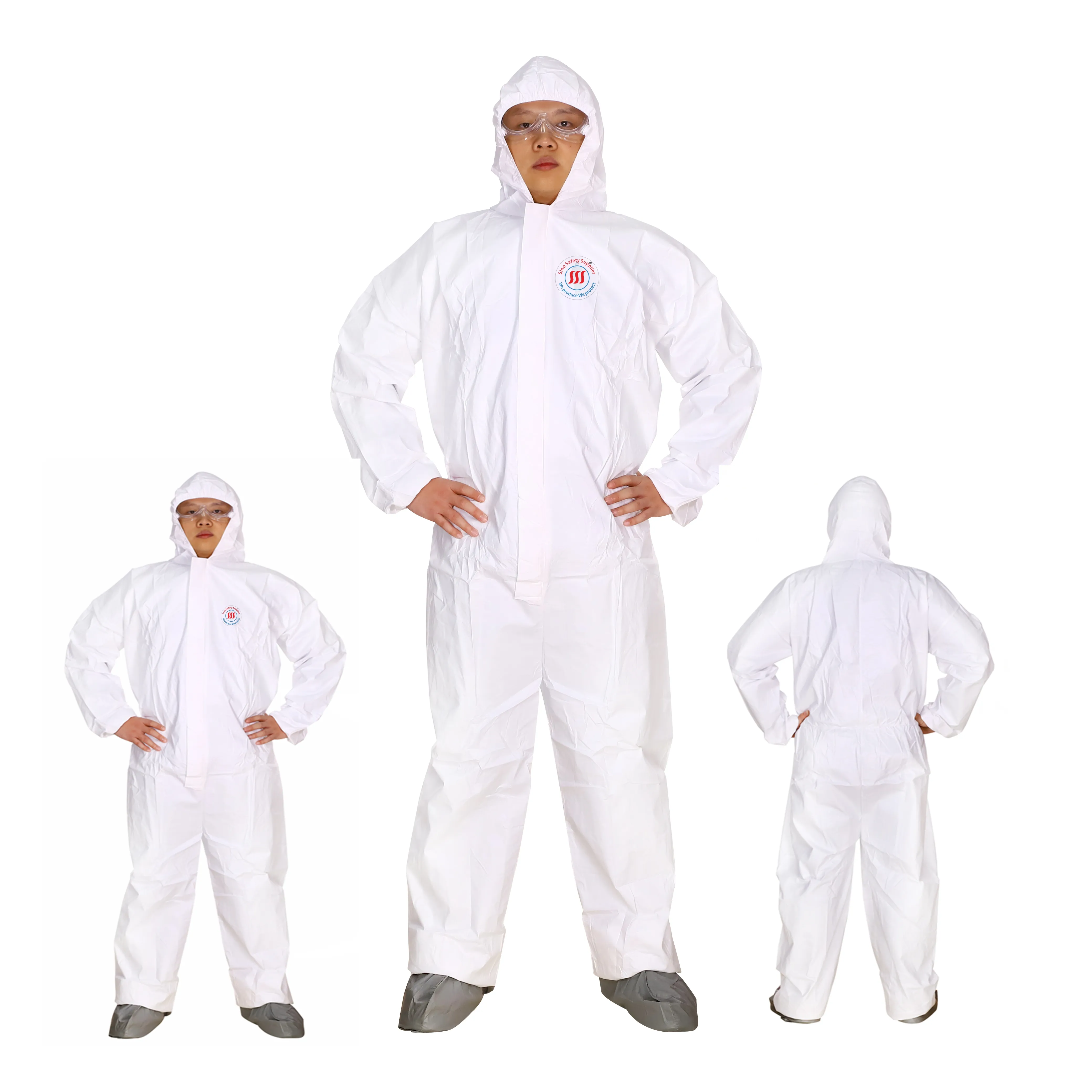 Type 5 6 Personal Protection Equipment Chemical Protection Anti Static Disposable Safety Clothing Disposable Coveralls