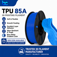 Filamen Cetak 3D Becreative TPU 85A Ultra Lembut Fleksibel 1.75mm 1KG Tekstur Seperti Silikon Daya Pulih Tinggi untuk Drone dan Suku Cadang RC