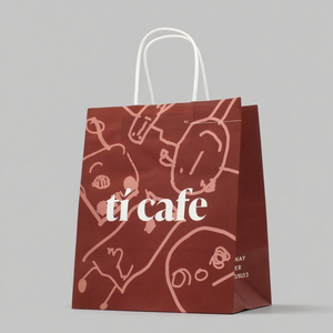 Bolsas de <span class=keywords><strong>Papel</strong></span> Kraft Reciclables con Logotipo Personalizado para Restaurante, Cafetería, Panadería, Entrega de Comida para Llevar, Empaque para Comida para Llevar - Product Image 1