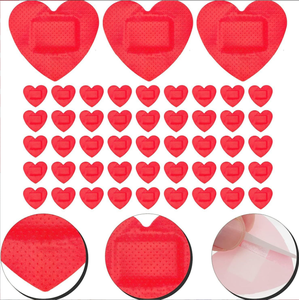 Vendajes Adhesivos <span class=keywords><strong>de</strong></span> PE en Forma <span class=keywords><strong>de</strong></span> <span class=keywords><strong>Corazón</strong></span> <span class=keywords><strong>de</strong></span> Color Rojo, Impermeables y Transpirables, para Vacunas, para Niños - Product Image 2