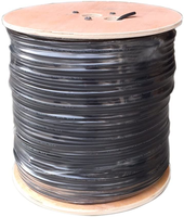 Câble coaxial blindé quad Elesun RG6, assemblage de type F, impédance 75, pour automobile, en noir