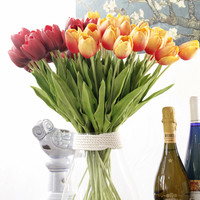 Penjualan terlaris desain terbaru 53cm bunga PU tunggal Tulip buatan untuk Hari Valentine