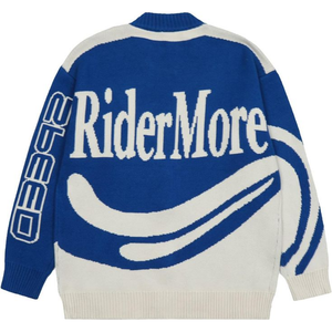 Custom LOGO Sweater Winter Casual Knitwear Zip up Motorcycle <strong>Jumper</strong> Knitted <strong>Graphic</strong> Track Coat Vintage Racing Jacket Sweater Men - Product Image 2