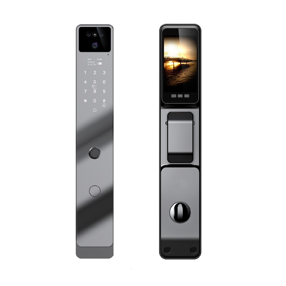 Good Quality Fingerprint Face Recognition Zinc Alloy Tuya Intercom Biometric Lock Camera for Wood Door Memory Card Cloud Storage · image 3
