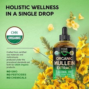 قطرات خلاصة المولين العضوية العشبية من العلامة التجارية الخاصة ، مكملات خلاصة أوراق المولين ، تطهير الرئة والشعب الهوائية للمدخ - Product Image 3