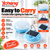 Lampe de camping LED rechargeable solaire 50W, lanterne de tente portable suspendue d'urgence avec batterie 1200mAh