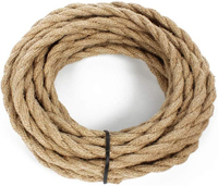 Vintage 100M corde de chanvre 2*0.75mm bricolage éclairage pendentif électrique paire torsadée fil pour lampe et décoration intérieure