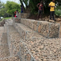 Cages/Grosses cages en gabions de fil d'acier DINGYANG en gros - Galvanisées à chaud 6*2*0.23m, Tailles 2x1x1m pour la lutte contre les inondations et la protection des talus