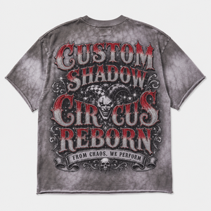 Boxy Fit T-shirt Mens 300gsm t Shirt 100% Cotton <b>Red</b> Rhinestone Graphic Print Heavyweight Distressed Streetwear <b>Tshirt</b> Item - Product Image 2