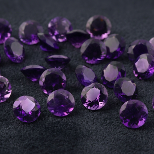 Aigue-marine naturelle, pierre précieuse non montée, taille brillant ronde, couleur violet, pierre calibrée pour la fabrication de bijoux, pierre de naissance de février - Product Image 3