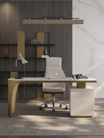 Bureau en marbre de style nordique moderne et luxueux pour le bureau et la maison, bureau d'ordinateur en acier inoxydable