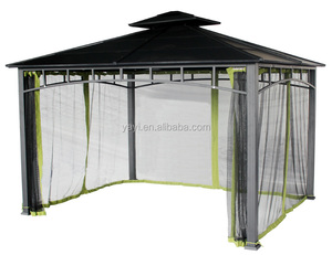 Pérgola Resistente a la Intemperie, Gazebo de Aluminio para Jardín Exterior con 4 Cortinas L-A01GZ03 Gazebo L-A01GZ03 - Product Image 3