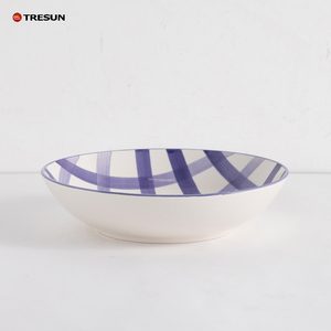 Juego de ensaladeras de cerámica de gres con patrones dibujados a mano personalizados, vajilla BPA ecológica apta para microondas y lavavajillas de diseño europeo - Product Image 5