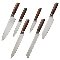 Couteau Santoku de cuisine de 7 pouces en acier à haute teneur en carbone 1.4116 avec manche en bois Pakka