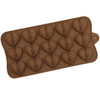 Moule à pâtisserie en silicone en forme de cœur en diamant 3D traditionnel antiadhésif pour gâteaux en pâte d'amande, gaufres, barres chocolatées