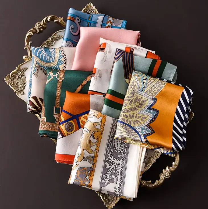 Классические роскошные квадратные китайские шелковые шарфы оптом женские высококачественные 100% шелковые шарфы