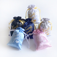 Couleurs personnalisées 10x15cm Sacs cadeaux en satin à cordon écologiques réutilisables recyclables pour demoiselles d'honneur Sacs en soie Merci pour les invités