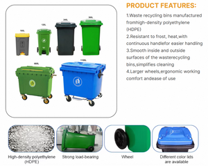 Bidone della <span class=keywords><strong>Spazzatura</strong></span> in Plastica con <span class=keywords><strong>Pedale</strong></span> 50L/70L/100L/120L/240L/360L/660L/1100L con Ruote e <span class=keywords><strong>Pedale</strong></span> - Product Image 3