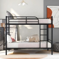 Lit superposé moderne, portable et durable en acier noir pour dortoir, appartement, hôtel, école, hôpital, marque Hengli, Hebei