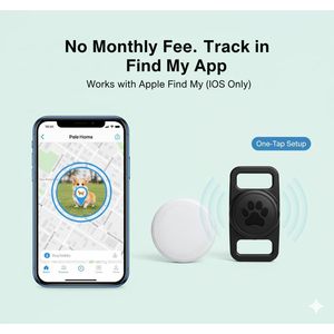 Traceur GPS pour animaux de compagnie AUHKO Noir Bluetooth Suivi en temps réel Application iOS Toutes races - Product Image 3