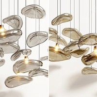 Lustre LED ovale en verre ajouré de luxe AB Custom pour hall d'hôtel, villa, duplex, escalier, salon, lampe suspendue en cristal