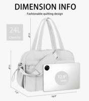 Sacs de voyage gris à logo imprimé très appréciés, sacs de week-end, sacs de sport matelassés de petite taille pour femmes et hommes