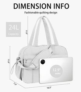 Bolsa de Viaje Gris con Impresión de Logotipo, Bolsa de Fin de Semana, Bolsa Deportiva Pequeña para Mujeres y Hombres, Altamente Valorada - Product Image 1