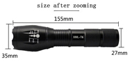 Lampe torche rechargeable portable en alliage d'aluminium XML T6 super lumineuse haute puissance, étanche IP65, zoomable, 800 lumens