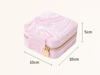 Boîte à bijoux portable en cuir PU avec logo personnalisé - Mini étui de rangement à bijoux rétro de luxe avec fermeture éclair pour les voyages et les cadeaux