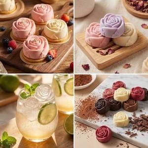 Small Chocolate <b>Silicone</b> Turn Sugar Cake Cookies Reusable Using Rose Shaped Molds - Product Image 6