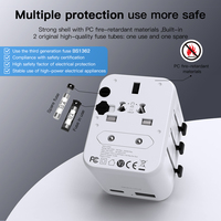 Pengisi daya perjalanan semua dalam satu colokan global adaptor daya internasional colokan UK/USA/EU/AUS kompatibel dengan Port Tipe C kamera Laptop