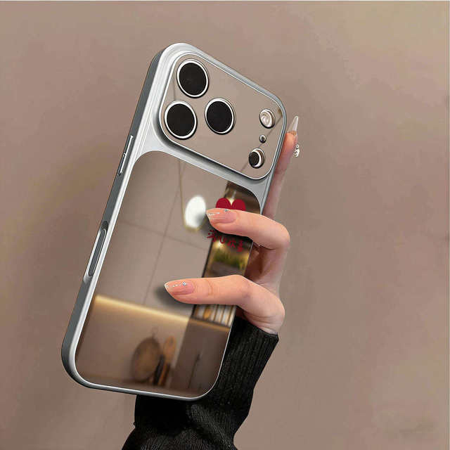 For iPhone 17 Pro phone case mirror finish For Apple 16 full body anti-drop, simple design with mirror protection cover 15 14 13