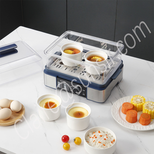 Vaporera Eléctrica de Gran Capacidad de 1500W, Olla Vaporera de Acero Inoxidable de 3 Niveles Extraíbles para Cocina Casera, Sunsir OEM/ODM - Product Image 3