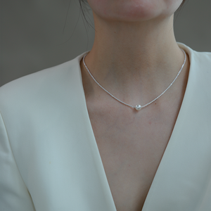 Collar de Plata de Ley S925 para Mujer con Cadena de Coliflor Brillante y Diseño de Perlas de Imitación, Joyería Fina - Product Image 1