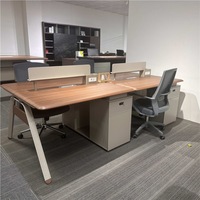 Bureau de travail PC minimaliste avec panneau en mélamine et cadre métallique, cloison d'intimité, pour la maison et le bureau