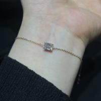 Özel 18 Ayar Altın Bileklik IGI GIA Sertifikalı El Yapımı Zincir DEF VVS 0.45ct 0.5ct CVD HPHT Laboratuvarda Yetiştirilmiş Elmas Bileklik Kızlar İçin Hediye