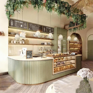 Comptoir de présentation en verre personnalisable pour pâtisserie et café, vitrine à desserts sur mesure pour café, design personnalisé - Product Image 1