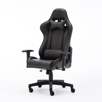 Silla de Computadora Estilo Racing con Respaldo Alto, Reposabrazos Ajustables y Soporte Lumbar Ergonómico, Silla para Juegos Negra
