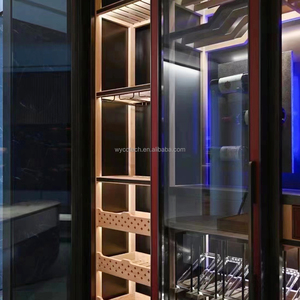 Armoire à vin électrique en acier inoxydable 304, contrôle de la température de 5 à 20 degrés, coupe en cuir aspect bois pour hôtel - Product Image 5