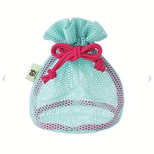 Mesh Drawstring Storage Bag with Cute Bow Design Travel Laundry Organizer Pouch for Clothes Toys Makeup Bathroom - Product Image 1