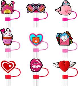 <span class=keywords><strong>Diferentes</strong></span> <span class=keywords><strong>tapas</strong></span> de paja <span class=keywords><strong>para</strong></span> vasos, <span class=keywords><strong>tapas</strong></span> de puntas de paja reutilizables a prueba de polvo de 10mm, Protector de paja de PVC a granel <span class=keywords><strong>para</strong></span> regalos de fiesta - Product Image 5