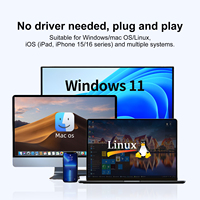 Câble adaptateur USB-C mâle vers femelle, résolution 4K 30HZ, gaine en PVC pour Macbook, projecteur HDTV