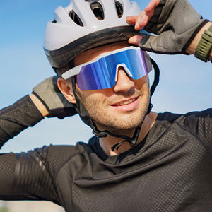 نظارات شمسية رياضية بإطار أبيض TR90 عالي الجودة ومخصص للبيع بالجملة، للحماية من الأشعة فوق البنفسجية UV400، مناسبة للجري وركوب الدراجات وتسلق الصخور والدراجات الجبلية - Product Image 5