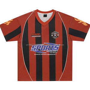 Camiseta Deportiva Unisex de Moda 2026, Estilo Hip Hop Urbano, Negra con Rayas Rojas, Transpirable, de Secado Rápido, Anti-UV, Manga Corta - Product Image 2