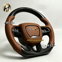 Volant de direction HZ Luxury en fibre de carbone forgée et cuir avec LED, 35 mm, 3/4 branches, modèle Dodge Challenger SRT Hellcat Demon 392 Charger