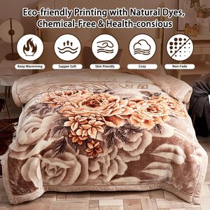 Mùa đông raschel chăn Polyester ấm ném Vua giường giả lông chăn cho phòng khách - Product Image 4