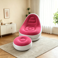 Canapé gonflable portable en PVC floqué avec repose-pieds, fauteuil gonflable individuel pliable pour salon - Vente en gros usine